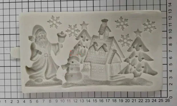 Рождественская елка дом Санта силиконовая форма "Снежинка" украшения торта инструменты DIY шоколадное печенье торт плесень кухня формы для выпечки