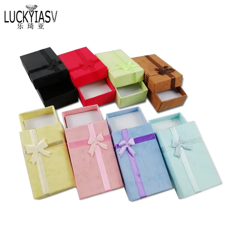 

24 Pcs/Lot Random Color Luxury Gift Boxes For Pendant Bracelet Earrings Necklace Ring Rangement Bijoux Size 8x5x2.5cm