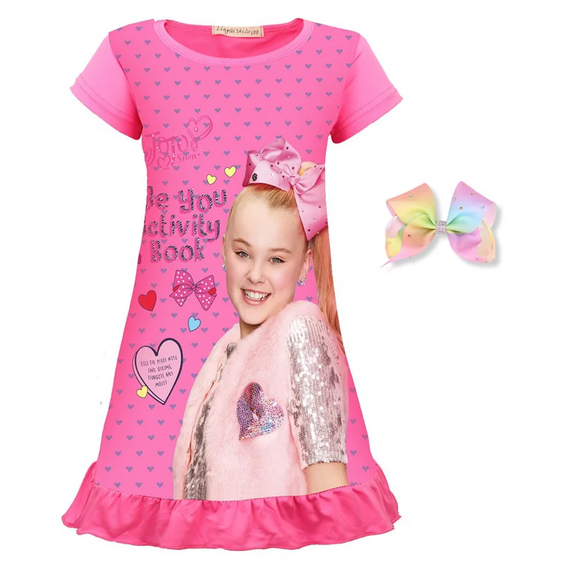 Платья высокого качества для девочек jojo siwa платье одежда сна пижамы детей Модная