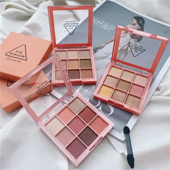 

9 Colors Nude Eyeshadow Powder Makeup Palette Matte Shimmer Eye Pigmented Powder Make Up New Warm Earth Color Eyeshadow