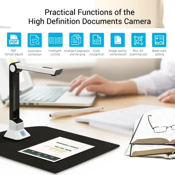 Scanner per documenti portatile a4 10 Mega pixel book scanner documenti fotocamera a4 file di carta escaner documentos ad alta definizione