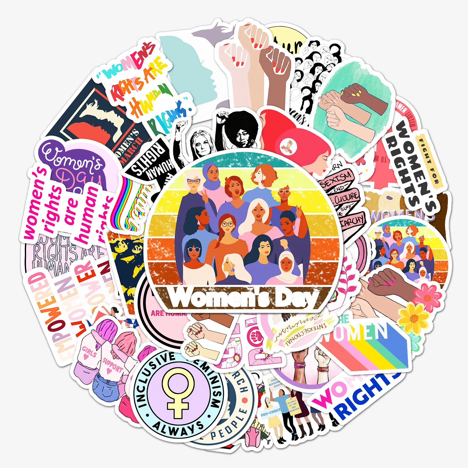 10/30/50PCS Cartoon Feminist Graffiti Women DIY Stickers for Phone Car Guitar Laptop Motorcycle Travel Sticker Kid Toy Wholesals | Игрушки и