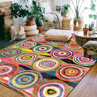 Indian Moroccan Rug multicolor circle stripes ethnic style Carpets for living room bedroom Area Rug Home Parlor coffee table mat 1