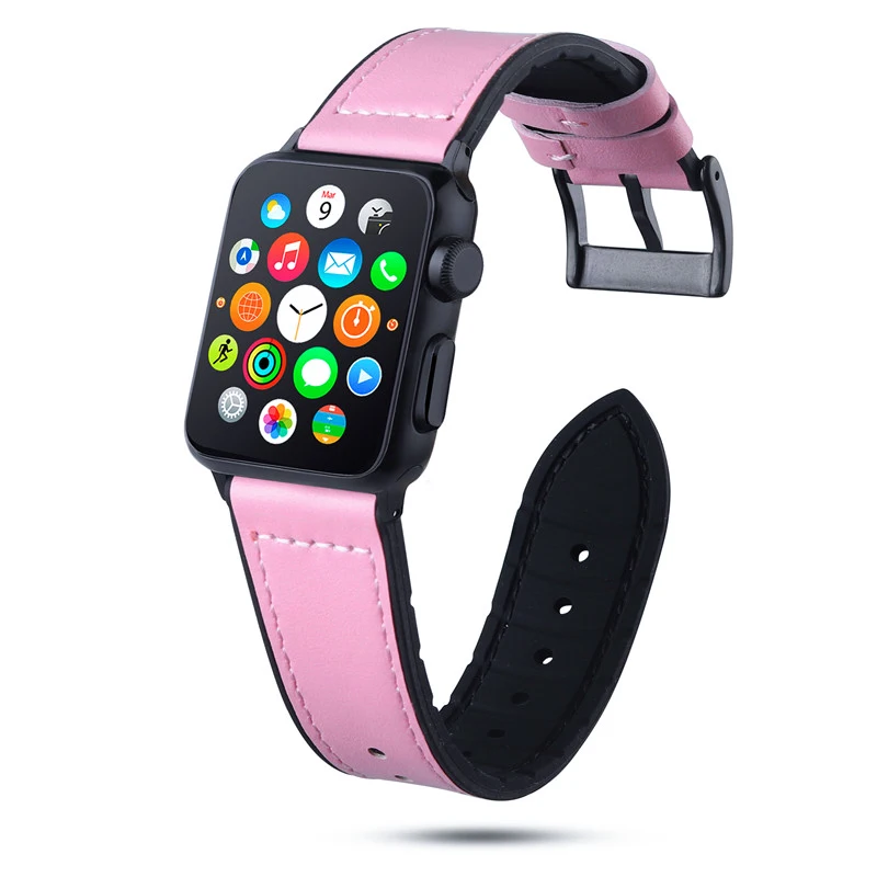 Кожаный и силиконовый ремешок для часов Apple Watch 42 мм 38 44 40 Iwatch Series 4/3/2/1|Ремешки