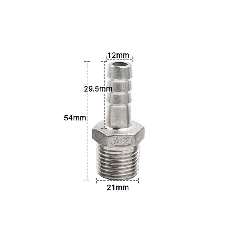 Homebrew-304-Stainless-Steel-1-2-MPT-Hexagon-Hose-Barb-8mm-10mm-12mm-Brewer-Hardware-beer