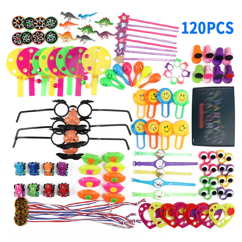 120pcs 100 штук, праздничные вечерние сумки, школьные подарки для мальчиков и девочек, домашние игрушки на день рождения, карнавальные призы, детский подарок, наполнители для пиньяты - Цвет: 120pcs