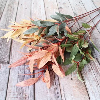 

Fake Eucalyptus Leaf (4 stems/piece) 33.46" Length Simulation 3D Printing Greenery for Wedding Home Decorative Artificial Plants