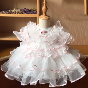 

Baby Summer Vintage Spanish Turkey Princess Lolita Ball Gown puff sleeve mesh Stitching Dress for kids Birthday Party