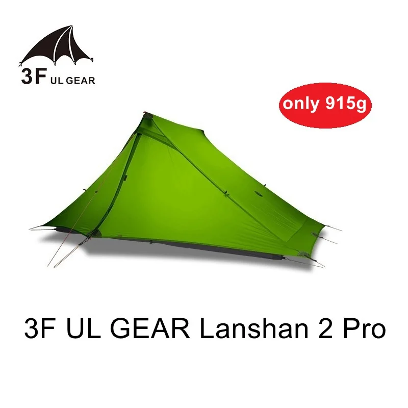 

3F UL Gear Lanshan 2 Pro 2P Camping Tent 3-Season 20D Double-sided Silicon Coated upgrade new Silnylon No Pole Ultralight