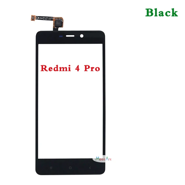 Высокое Качество 5,0 ''для Xiaomi Redmi 4 4A 4X4 Pro сенсорный экран дигитайзер сенсор внешняя стеклянная панель объектива - Цвет: For Redmi 4Pro Black