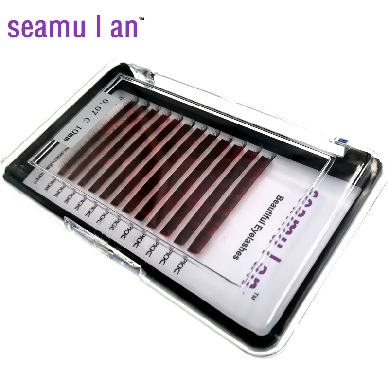 Seamulan grafting eyelashes mixed rainbow false eyelashes single tender 8 color eyelashes natural soft planting eyelashes