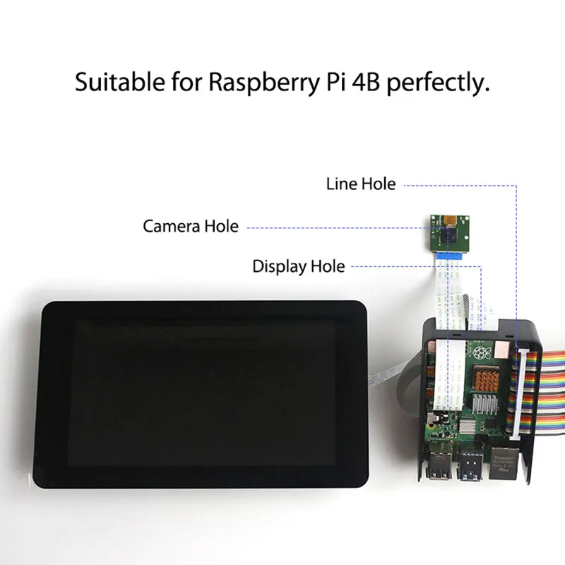 Защитный чехол для Raspberry Pi 4B из АБС пластика черный корпус с охлаждающим