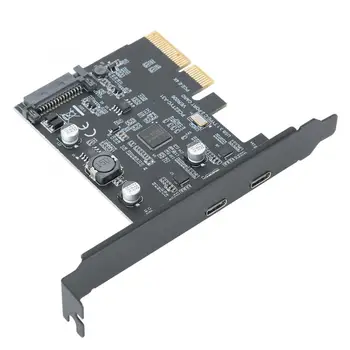 

USB3.1 10Gbps TYPE-C Dual-port Interface Expansion Adapter Riser Card for Desktop Computer For Win7/win8/win10 32/64bit /MAC