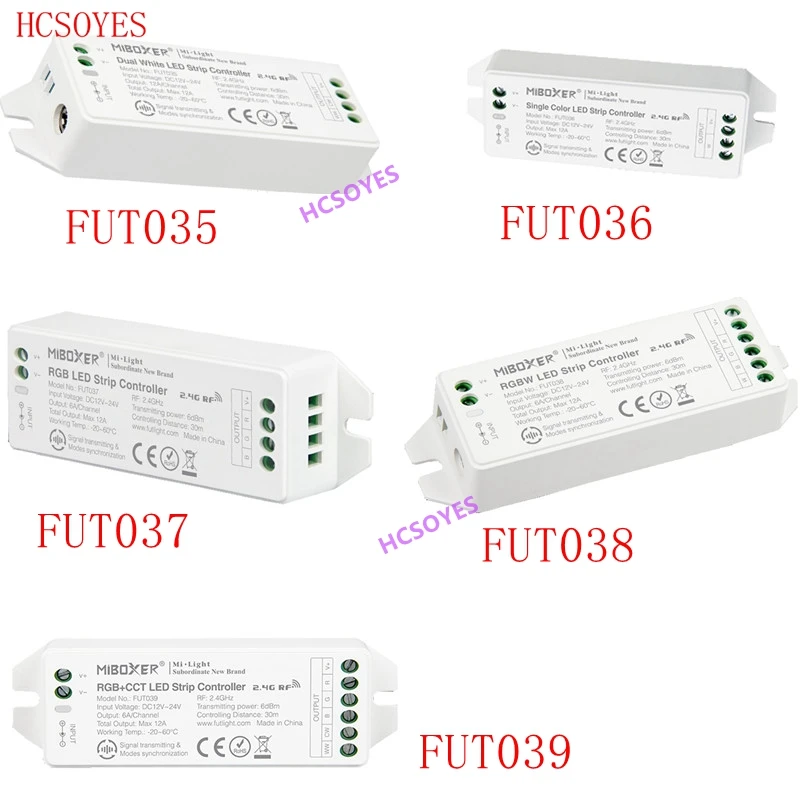 MIBOXER DC12 24V 2 4 ГГц FUT035 цветовая температура FUT036 Одноцветный FUT037 RGB FUT038 RGBW FUT039 RGBCCT