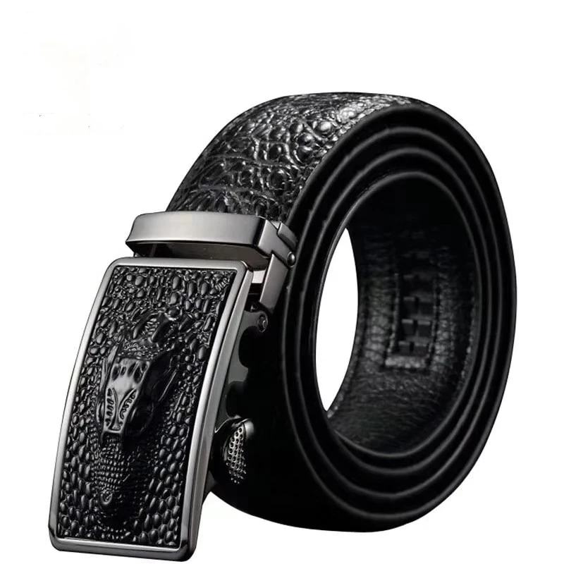 

2019 New Arrival Luxury Cow Leather Belts For Men Good Alligator Pattern Automatic Buckle Mens Belt Original