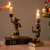 Ancient Egyptian Candle Holders Desktop Gold Candlestick Figurine Craft Home Decoration Dog God Anubis Sphinx Goddess Gifts ► Photo 3/6