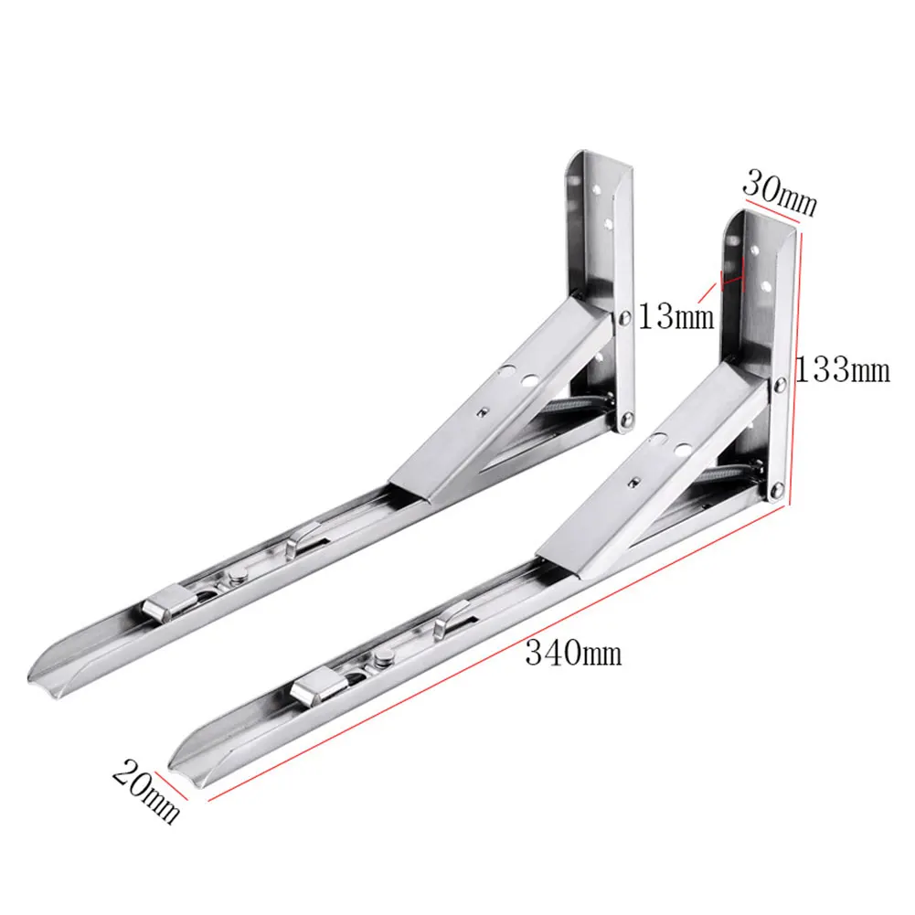 340x133x30mm Новая 1 пара опора для откидного стола из нержавеющей стали, полка для тяжелой нагрузки 75 кг SF66 - Цвет: 340x133x30mm