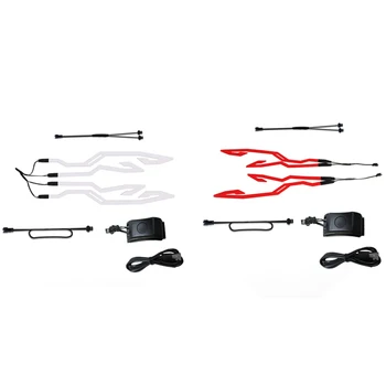 

4-In-1 Motorcycle Helmet Night Riding Cold Light Signal Flashing Strip LED Luminous Sticker Strip USB Charger