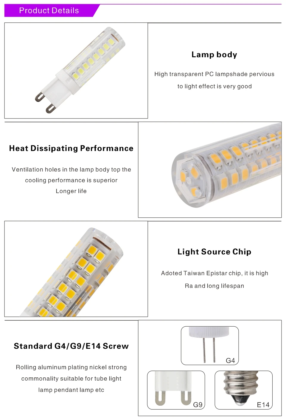4pcs/lot G4 G9 E14 LED Bulb 3W 4W 5W 7W LED Lamp AC 220V LED Corn Bulb Hcdce47c6670d4b2791543472ad5d4382V