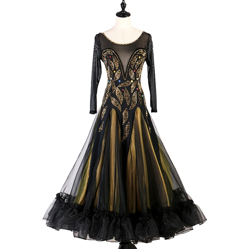 

Advanced Ballroom Dance Dresses Women 2019 New Design Modern Flamenco Competition Dancing Skirt Adult Standard Ballroom Dress
