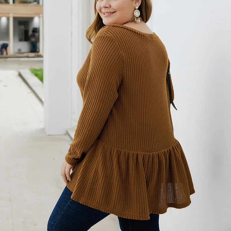 Осенний и зимний женский свитер большого размера 4XL 5XL 6XL 7XL 8XL сексуальный модный свитер с v-образным вырезом и длинными рукавами, гофрированный подол, обхват груди 135 см