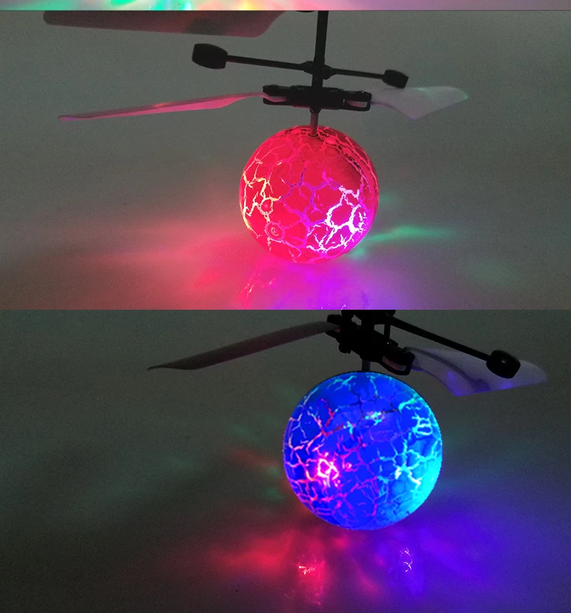 Seven Color Light Remote-control Drone Sensing Crystal Ball Airplane Drop-resistant Aircraft 0.25Kg Ball Charging Children