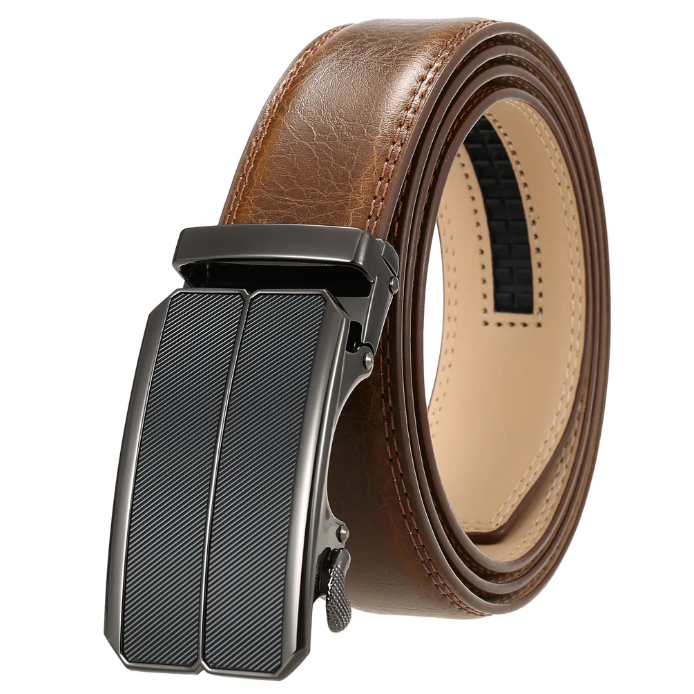 military web belt Fashion Mens Belts Genuine Leather High Quality Alloy Buckle Automatic Trouser Straps 35MM Width Brown Ratchet Male Belt Black ranger belt Belts