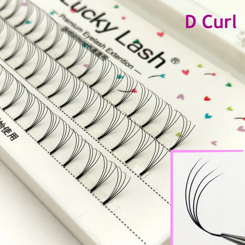 

Lucky Lash 0.10 3D/4D/5D/2D Premade Fans Eyelash Extension,Short Stem Soft Russian Volume Fans Lash Individual Eyelashes