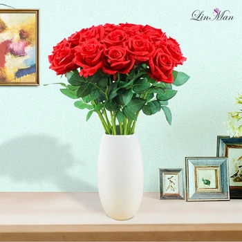 

5pcs/lot Artificial Flowers Single Silk Rose Flower Bouquet Art Festival Gift for Living Bad Room Bar Decoration Ornament