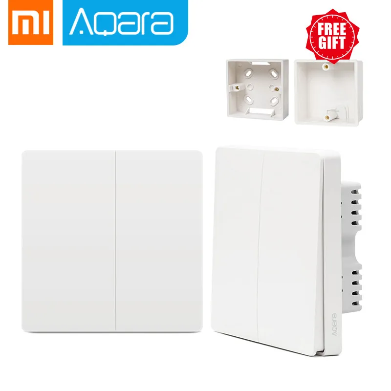 Xiaomi переключатель aqara умный светильник ZiGBee wifi беспроводной настенный переключатель через смартфон удаленный умный дом работа с приложением mijia