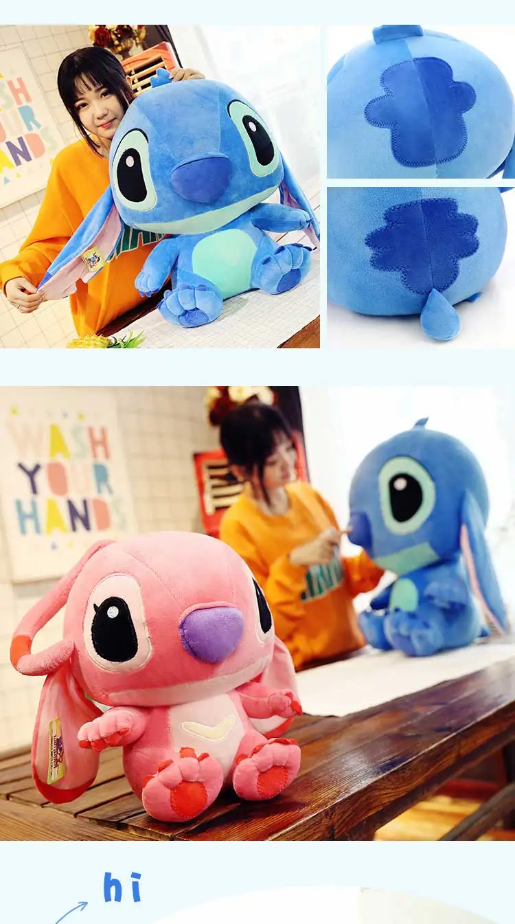 35 см мягкие "Лило и Стич" плюшевые игрушки милые мягкие синие розовые пижамы плюшевая кукла Дисней figuas аниме для детей подарок