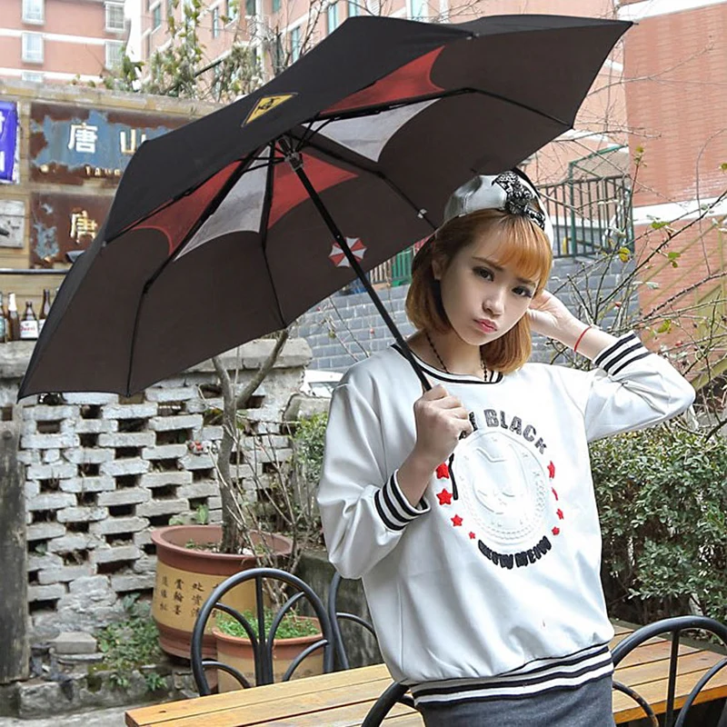 Movie Theme Biohazard Resident Rain Umbrella Corporation Wind Resistant Umbrella for Woman Men Luxury Parasol Portable