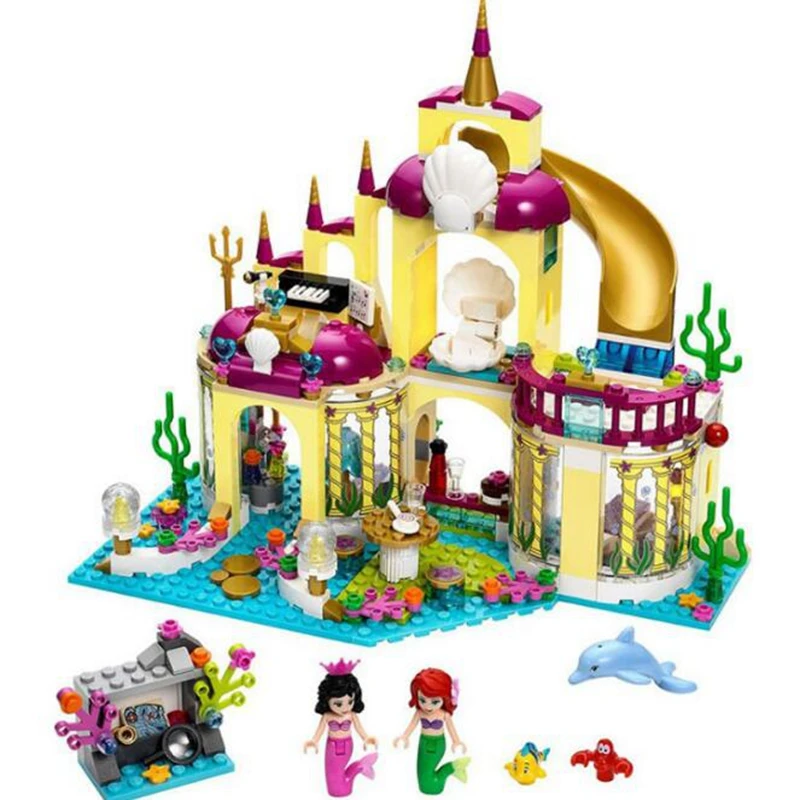 

City Friends Princess Ariel Mermaid Undersea Court Royal Celebration Boat Set Building Block Children's Educational Toys Gifts