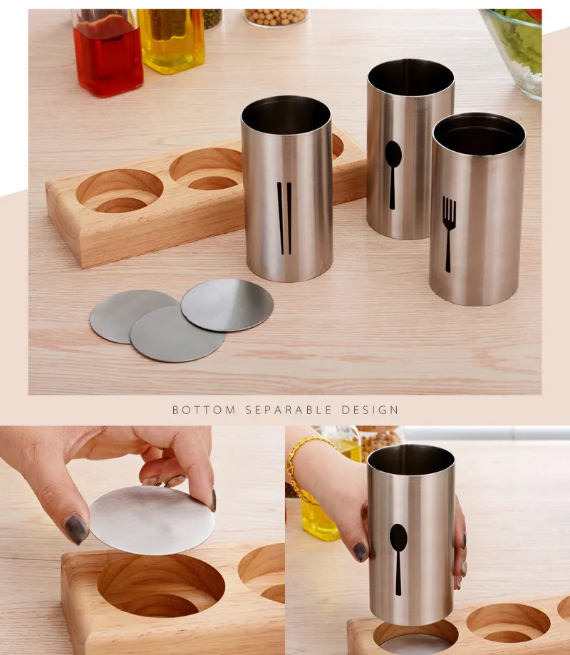 Нержавеющая сталь Кухня и палочками для еды посуда стеллаж хранения Подставка