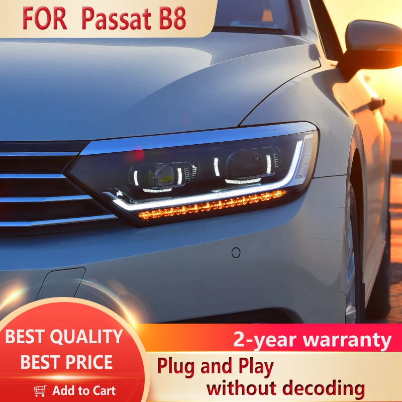 

For VW Passat B8 LED Headlight 2017-2019 Magotan Headlight DRL Hid Head Lamp Angel Eye Bi Xenon Beam Accessories