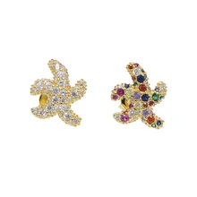 Летнее пляжное Радужное платье Красочные cz starfish с подвесками в виде капель с кристаллами в форме женские классические простые оптом Изящные геометрические ювелирные изделия уха