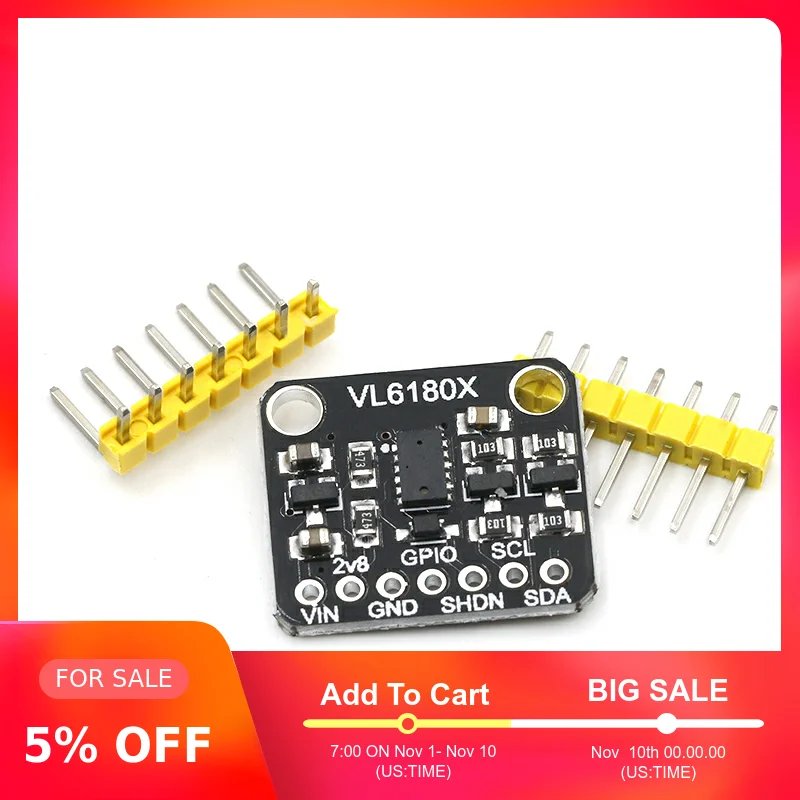 Модуль оптического датчика диапазона VL6180 VL6180X для Arduino IEC интерфейс 3,3 V 5V распознавание жестов