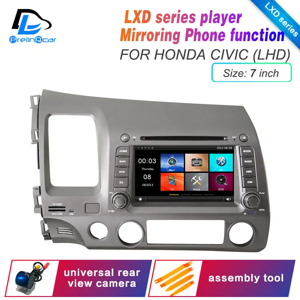 Android 9,0 DSP 4G Lte мультимедийный dvd-плеер для HONDA civic 2012 лет подголовник монитор Радио Стерео навигационная система - Цвет: LXD L 7 inch civic