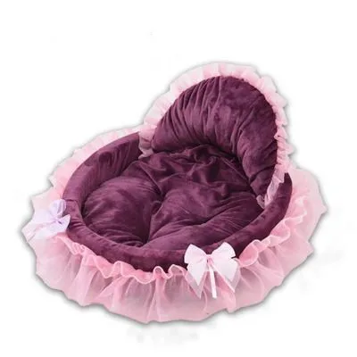 Sweet Lace Princess Dog Bed Cat Nest Puppy Soft Puppy Teddy Pet Bed Suitable for Small and Medium Dogs and Cats Sofa Kennel - Цвет: as picture