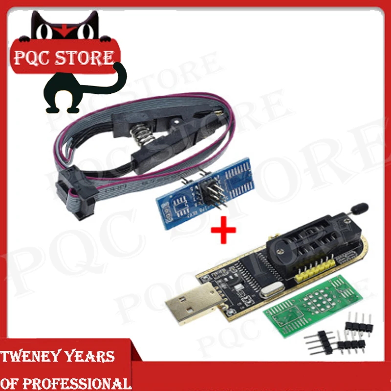 CH341A 24 25 Series EEPROM Flash BIOS USB Programmer Module + SOIC8 SOP8 Test Clip For EEPROM 93CXX / 25CXX / 24CXX afbeelding
