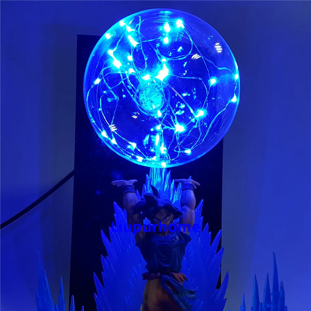 Dragon Ball Z Сон Гоку фигурка бомба духов Мощность эффект светодиодный Ночной светильник с рисунками из комикса «Жемчуг дракона Гоку настольная лампа игрушечные фигурки из игры Dragon Ball DBZ(“Рождественский подарок игрушки
