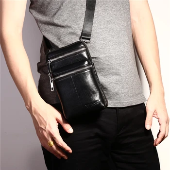 

NEW Genuine leather Waist Packs Fanny Pack Belt Bag Phone Pouch Bags Travel Male Small Shoulder Bag Casual Crossbody Card Holder