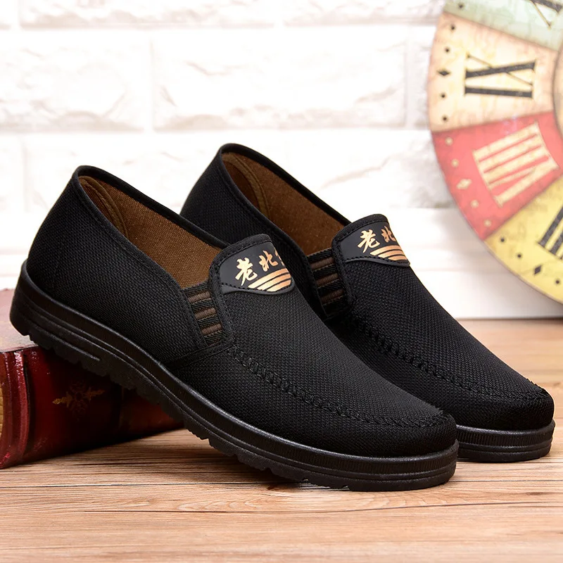 

2019 Autumn Middle-aged Men's Casual Shoes Soft Bottom Spring And Autumn Slip-on Loafers Old Beijing Cloth Shoes