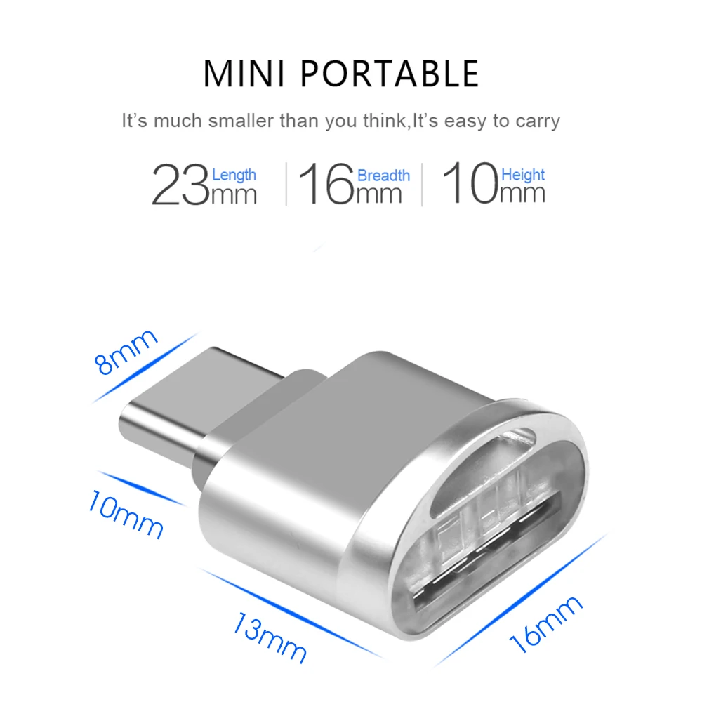 

KEBIDU Card Reader USB Type C Micro SD TF OTG Adapter for Samsung Galaxy S8 Mini Memory Card Reader Type C Micro SD TF
