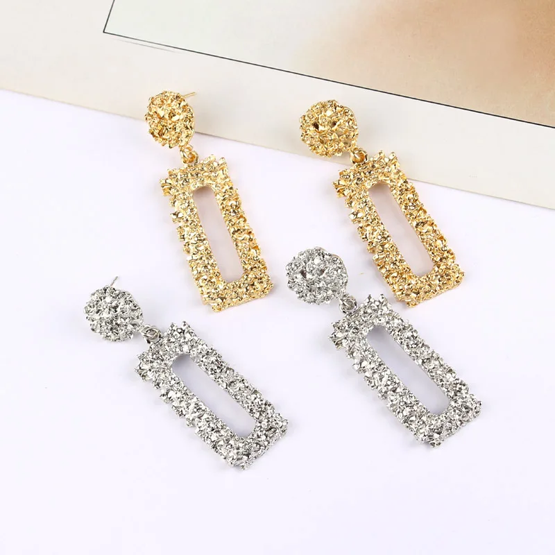 Женские Геометрические серьги-подвески HOCOLE из золотистого металла массивные 2019 |