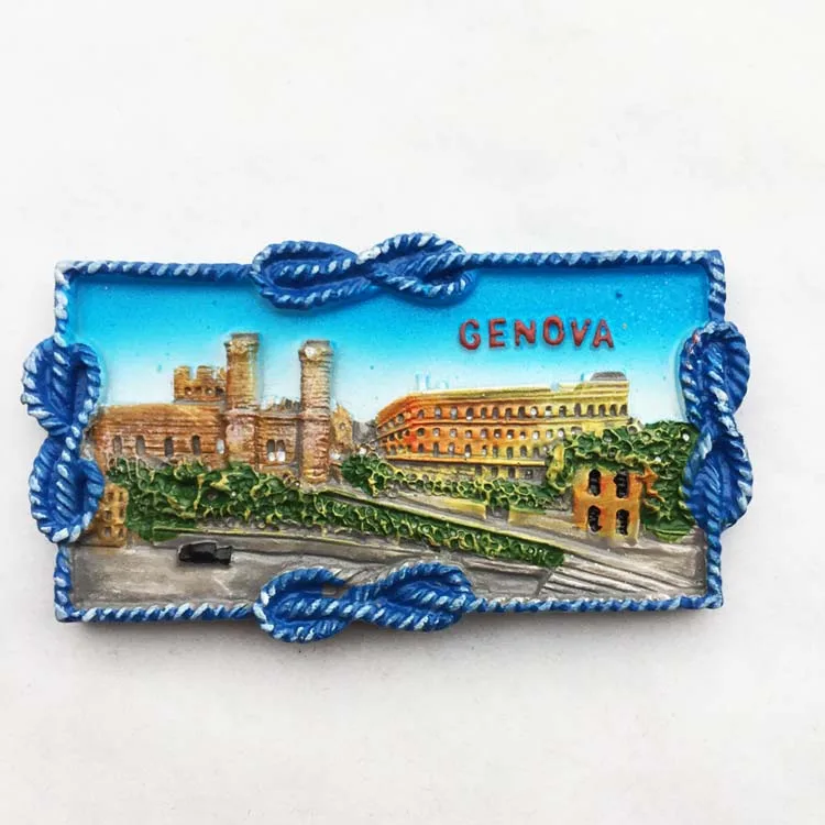 QIQIPP итальянские туристические сувениры Genoa Ginoa Ландшафтная магнитная наклейка