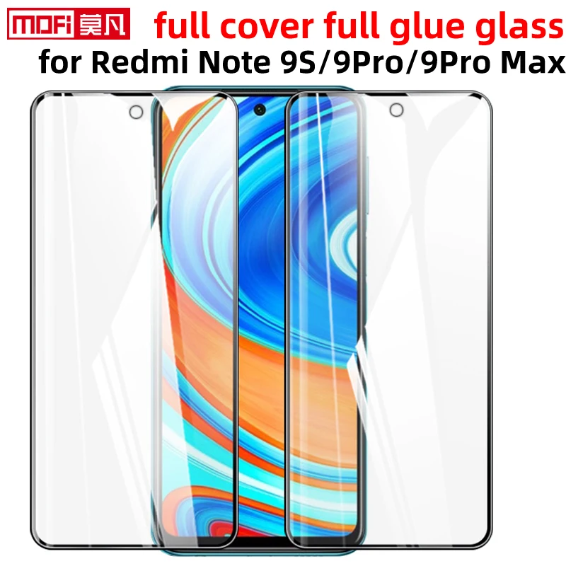 screen protector for xiaomi redmi note 9s tempered glass redmi note 9pro full cover 2.5D Mofi front protective film note9pro max