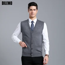 Новые модные брендовые мужские свитера, кардиган с v-образным вырезом, облегающие вязаные Джемперы, жилет без рукавов, зимняя повседневная одежда для мужчин