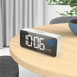 Регулируемая яркость цифровые часы легкость чтения температурный дисплей Повтор голосового управления светодиодные батарейки для