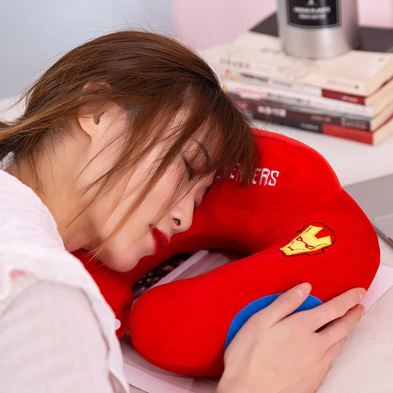 Cute cartoon plush neck pillow 30*30cm office nap work reading travel nursing neck U-shaped pillow plush stuffed toys
